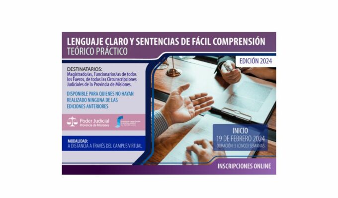 Misiones: «Lenguaje Claro y Sentencias de Fácil Comprensión»: edición 2024
