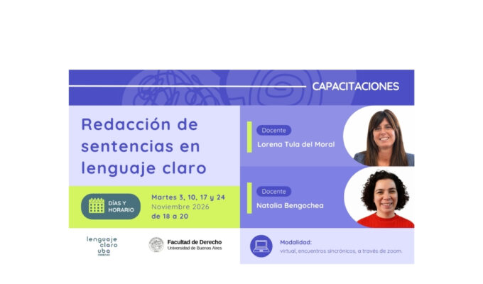 Ciclo de capacitaciones segundo semestre 2026 OLC UBA: Redacción de sentencias en lenguaje claro