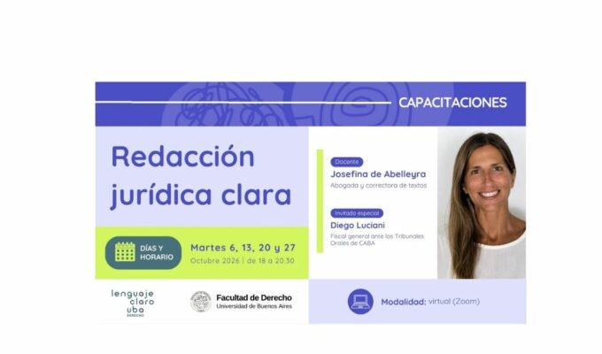 Ciclo de capacitaciones segundo semestre 2026 OLC UBA – Redacción jurídica clara